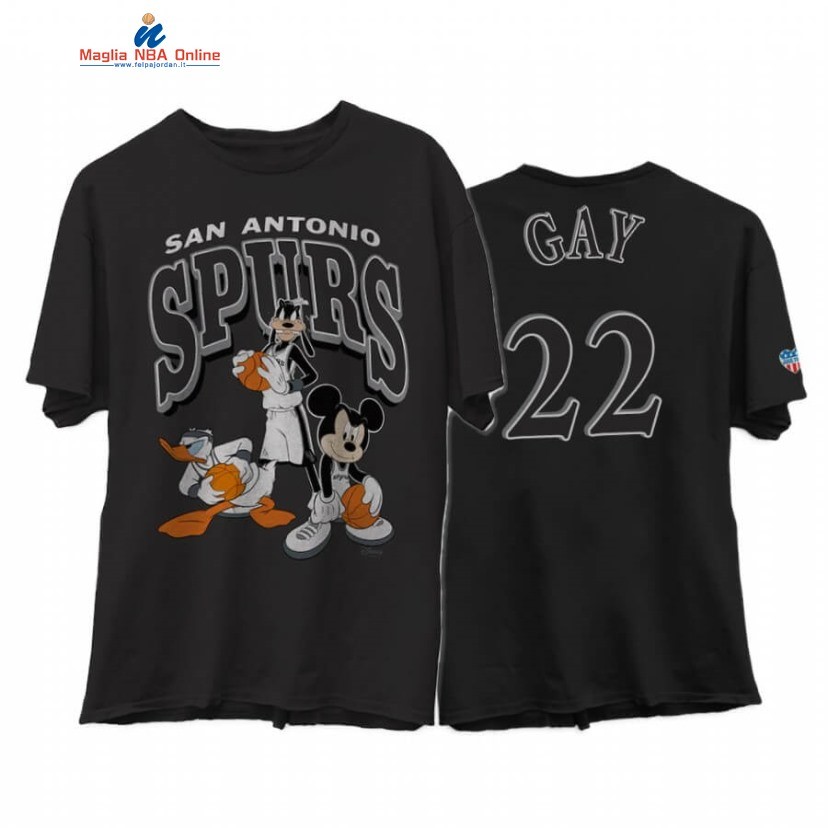 T-Shirt San Antonio Spurs #22 Rudy Gay Disney X Junk Food Nero 2020 Acquista
