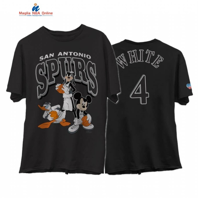 T-Shirt San Antonio Spurs #4 Derrick White Disney X Junk Food Nero 2020 Acquista