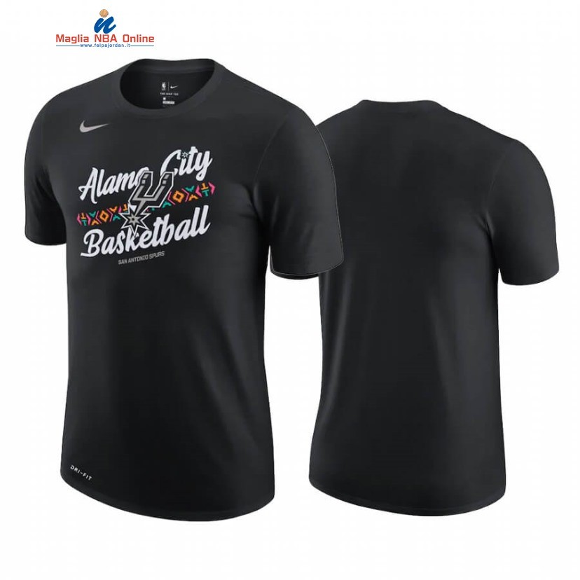 T-Shirt San Antonio Spurs Story Nero Città 2020-21 Acquista