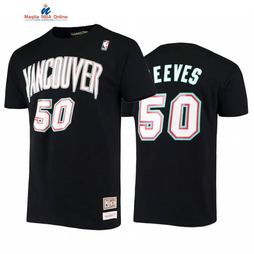 T-Shirt Vancouver Canucks #50 Bryant Reeves Nero Hardwood Classics Acquista