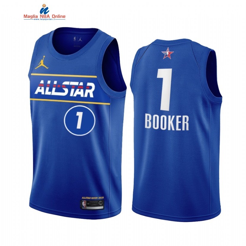 Maglia NBA 2021 All Star #1 Devin Booker Blu Acquista