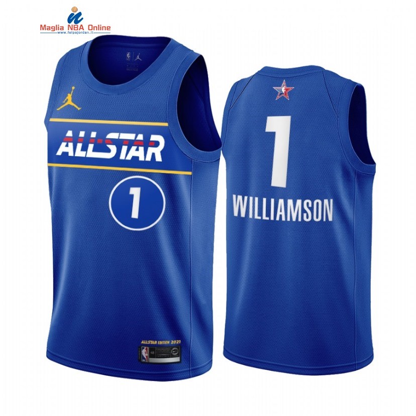 Maglia NBA 2021 All Star #1 Zion Williamson Blu Acquista