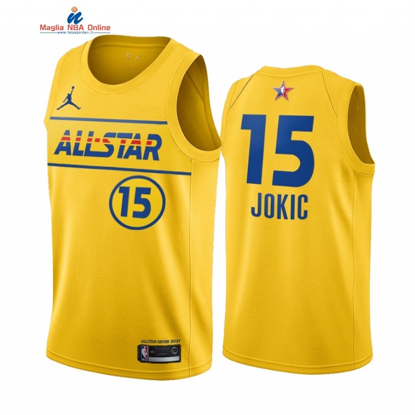 Maglia NBA 2021 All Star #15 Nikola Jokic Oro Acquista