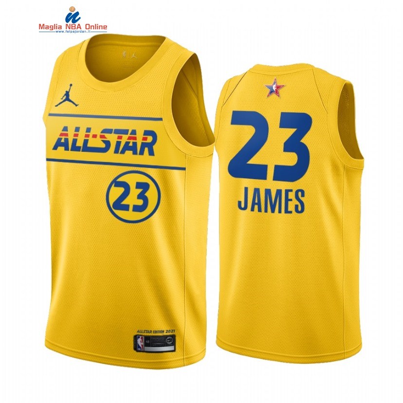 Maglia NBA 2021 All Star #23 LeBron James Oro Acquista