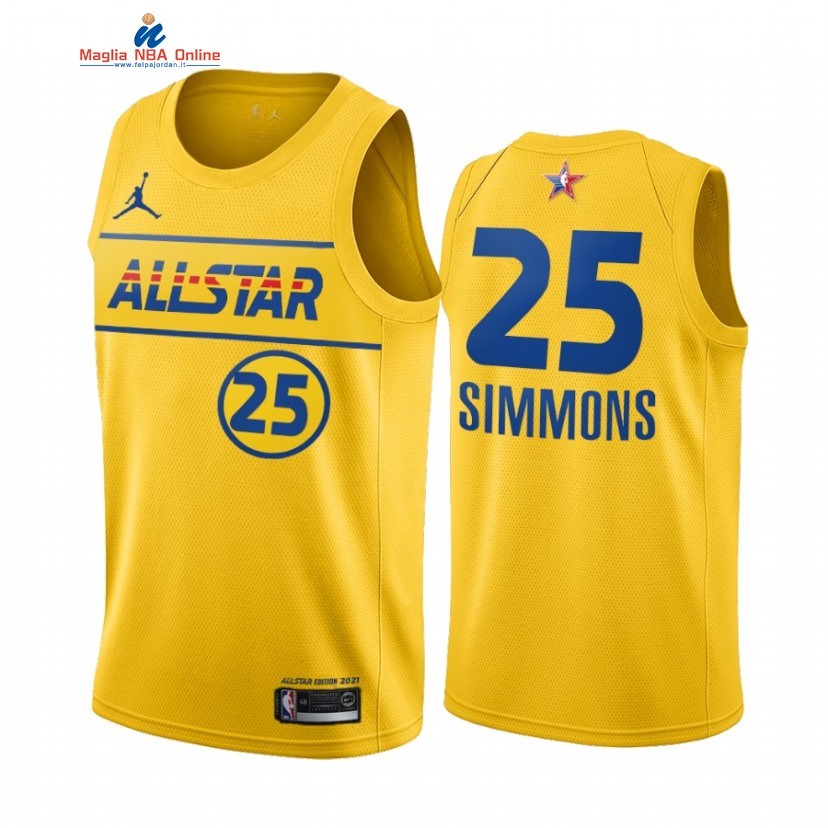 Maglia NBA 2021 All Star #25 Ben Simmons Oro Acquista