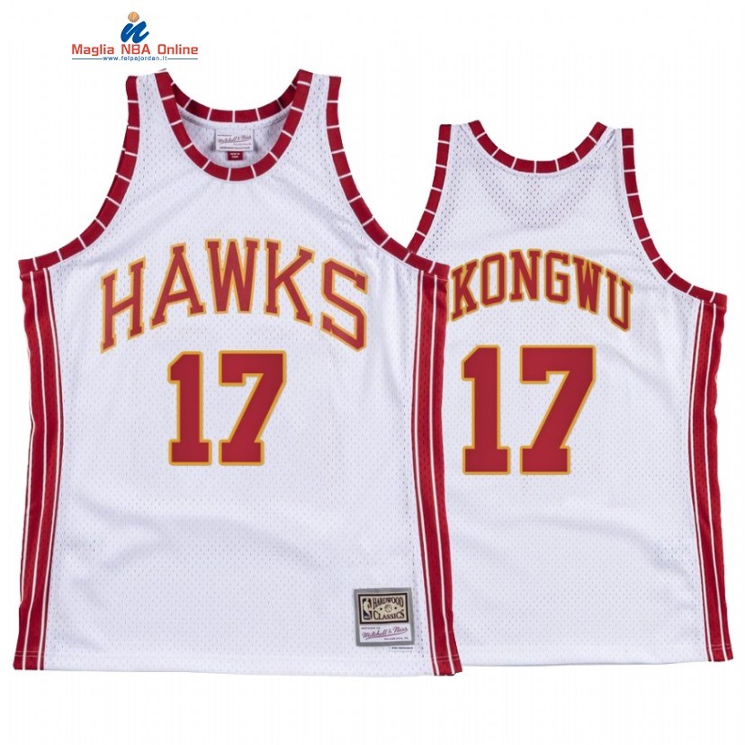 Maglia NBA Atlanta Hawks #17 Onyeka Okongwu Bianco Hardwood Classics Acquista