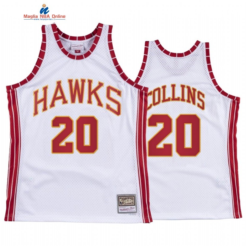 Maglia NBA Atlanta Hawks #20 John Collins Bianco Hardwood Classics Acquista