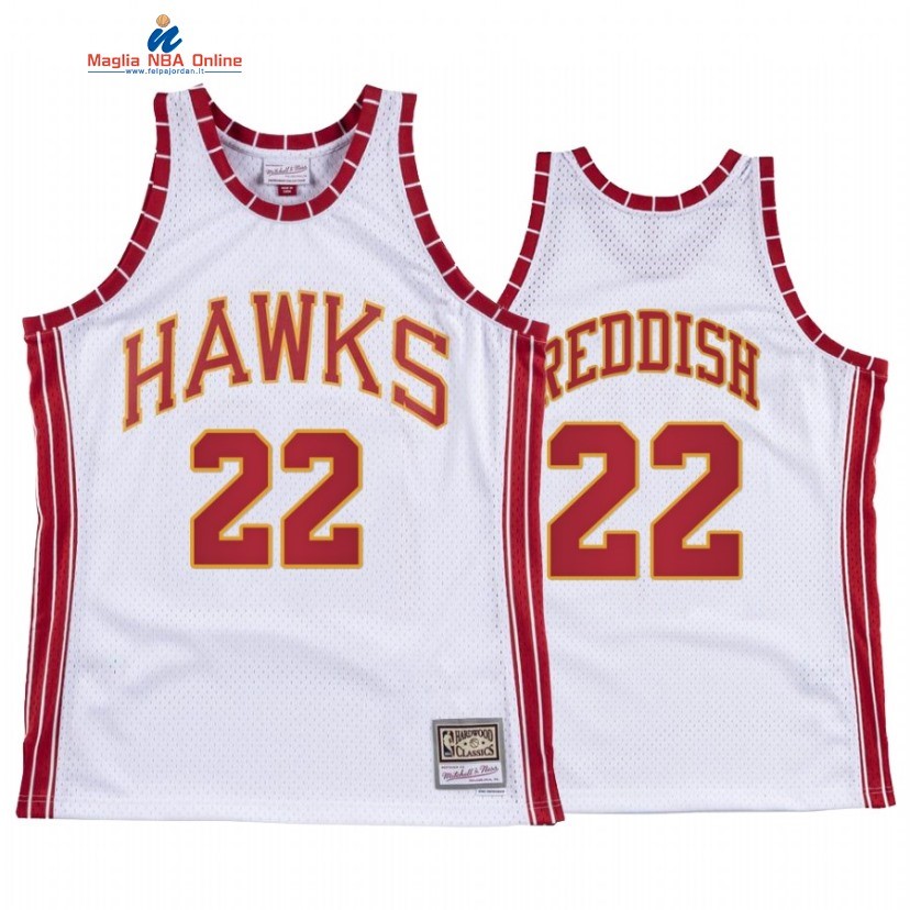 Maglia NBA Atlanta Hawks #22 Cam Reddish Bianco Hardwood Classics Acquista