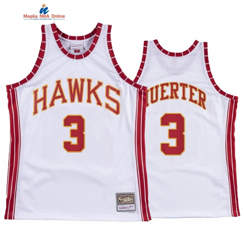 Maglia NBA Atlanta Hawks #3 Kevin Huerter Bianco Hardwood Classics Acquista