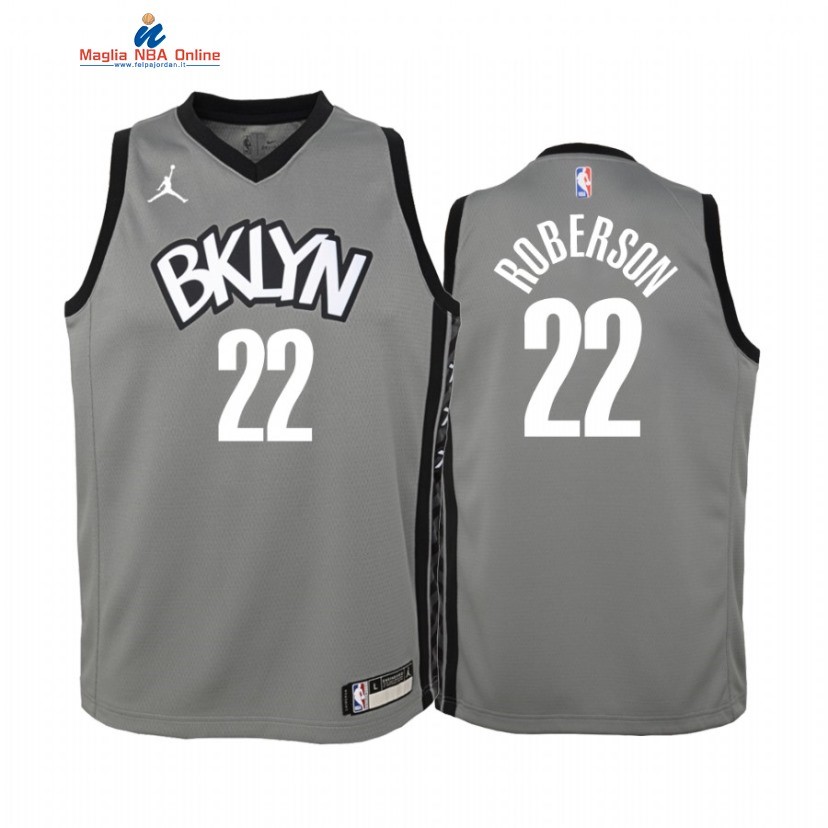 Maglia NBA Bambino Brooklyn Nets #22 Andre Roberson Grigio Statement 2020-21 Acquista