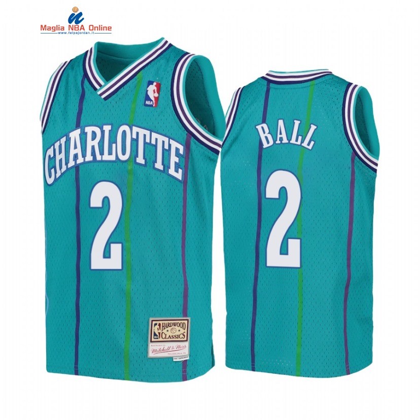 Maglia NBA Bambino Charlotte Hornets #2 LaMelo Ball Teal Hardwood Classics 1992-93 Acquista