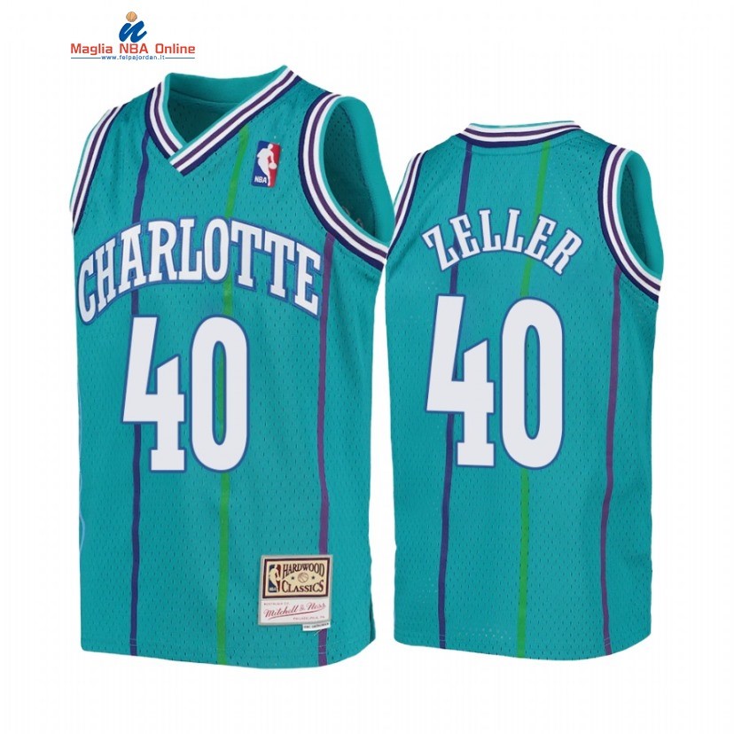 Maglia NBA Bambino Charlotte Hornets #40 Cody Zeller Teal Hardwood Classics 1992-93 Acquista