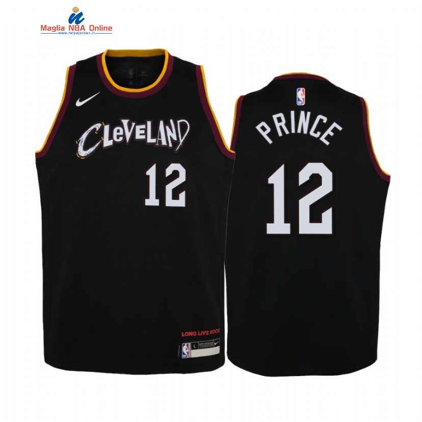 Maglia NBA Bambino Cleveland Cavaliers #12 Taurean Prince Nero Città 2021 Acquista