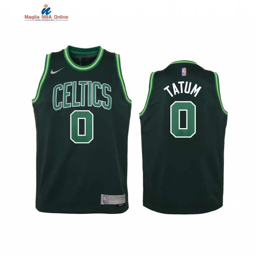 Maglia NBA Bambino Earned Edition Boston Celtics #0 Jayson Tatum Verde 2021 Acquista