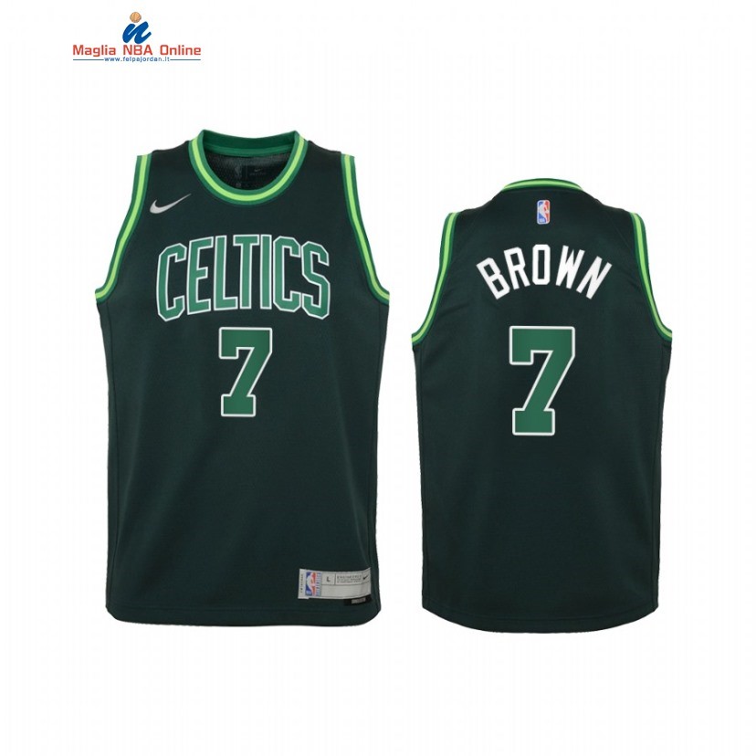 Maglia NBA Bambino Earned Edition Boston Celtics #7 Jaylen Brown Verde 2021 Acquista