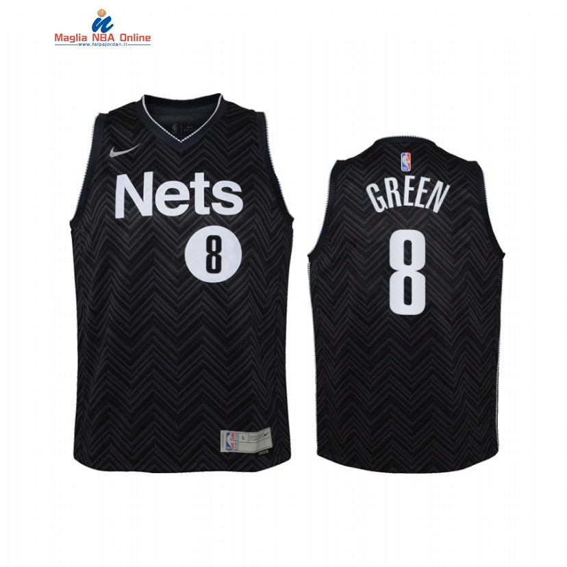 Maglia NBA Bambino Earned Edition Brooklyn Nets #8 Jeff Green Nero 2021 Acquista