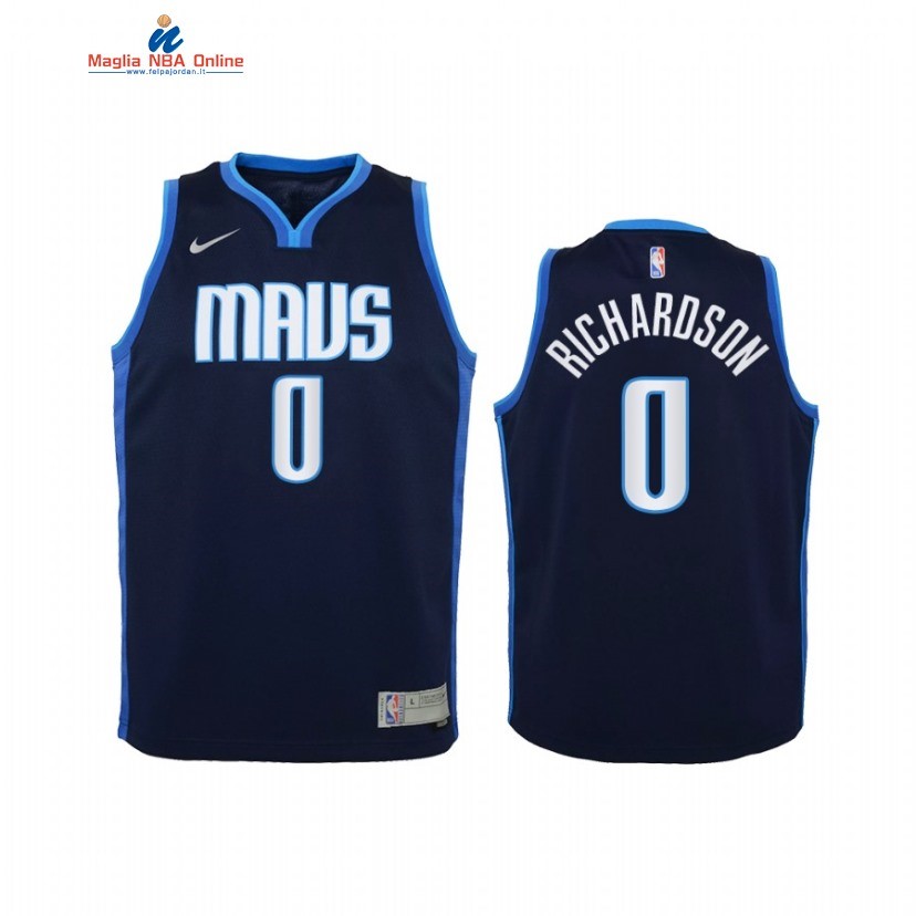 Maglia NBA Bambino Earned Edition Dallas Mavericks #0 Josh Richardson Marino 2021 Acquista