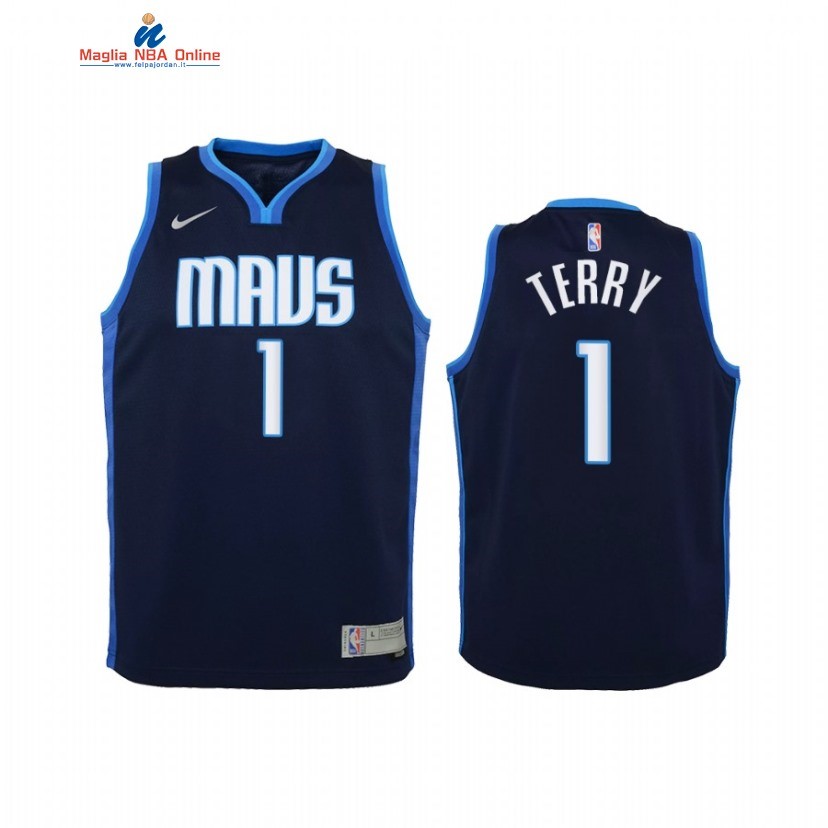 Maglia NBA Bambino Earned Edition Dallas Mavericks #1 Tyrell Terry Marino 2021 Acquista