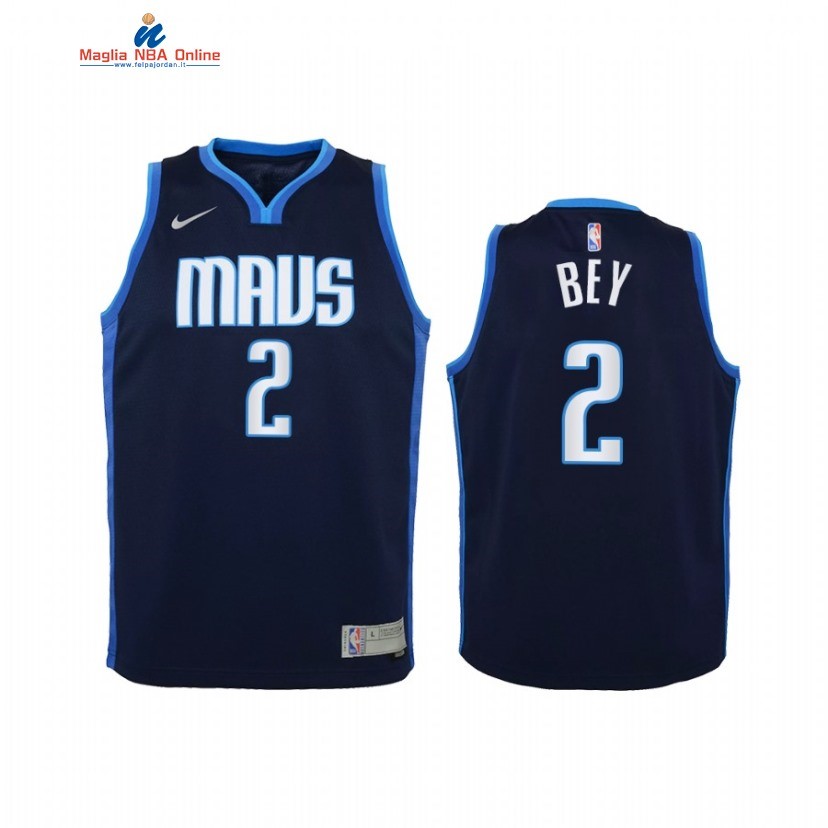 Maglia NBA Bambino Earned Edition Dallas Mavericks #2 Tyler Bey Marino 2021 Acquista