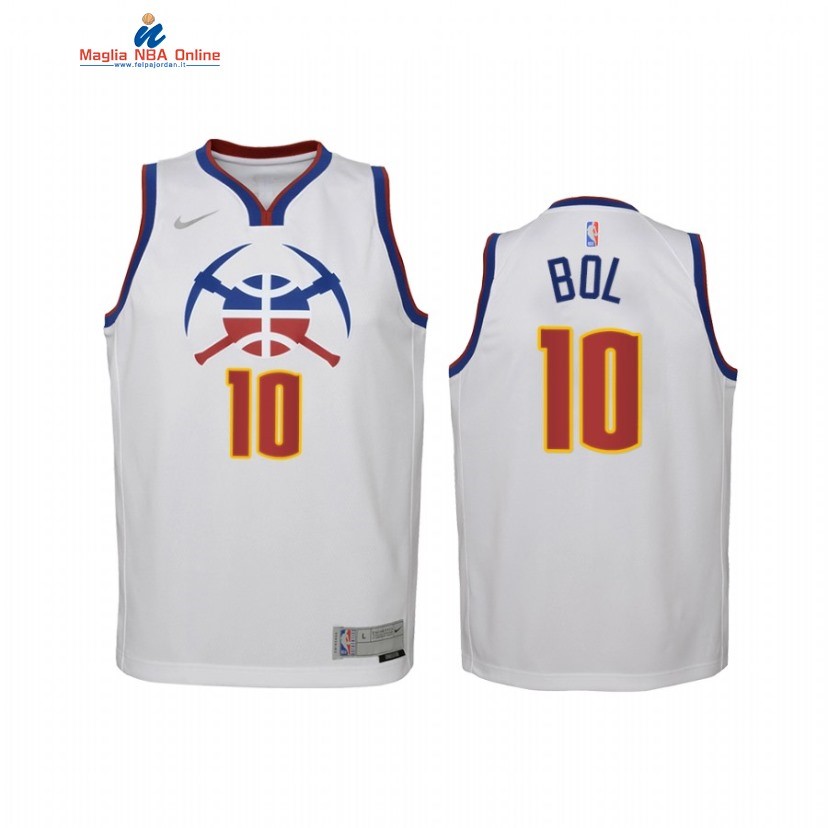 Maglia NBA Bambino Earned Edition Denve Nuggets #10 Bol Bol Bianco 2021 Acquista