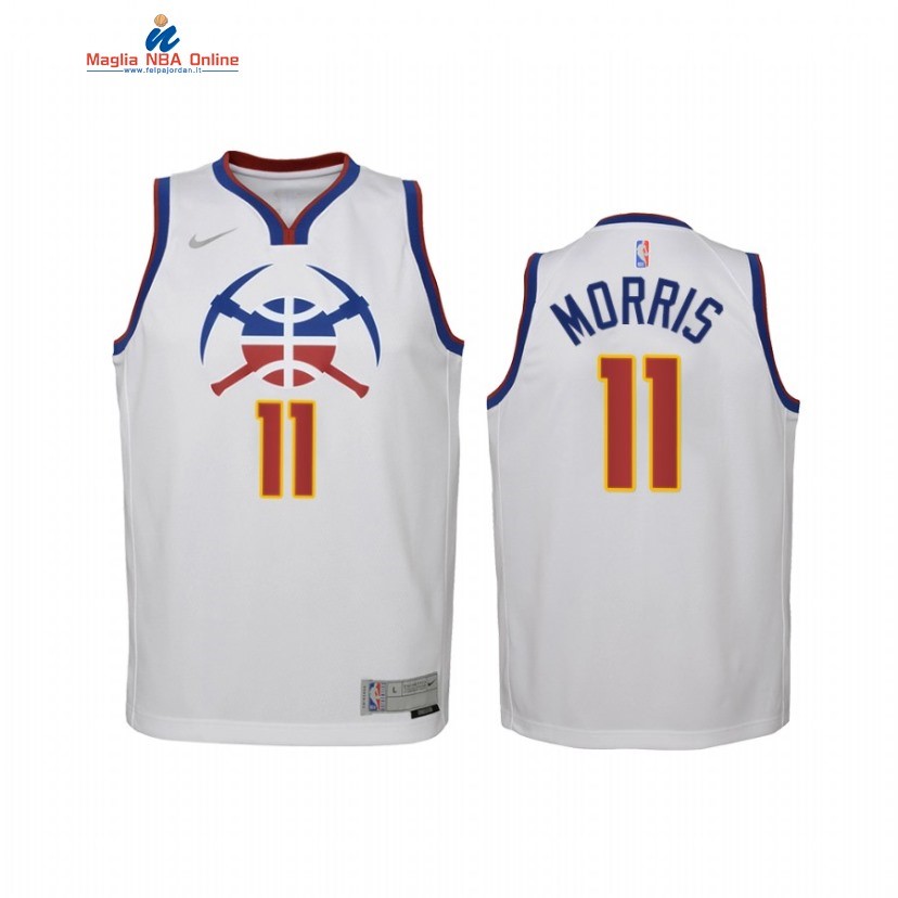 Maglia NBA Bambino Earned Edition Denve Nuggets #11 Monte Morris Bianco 2021 Acquista