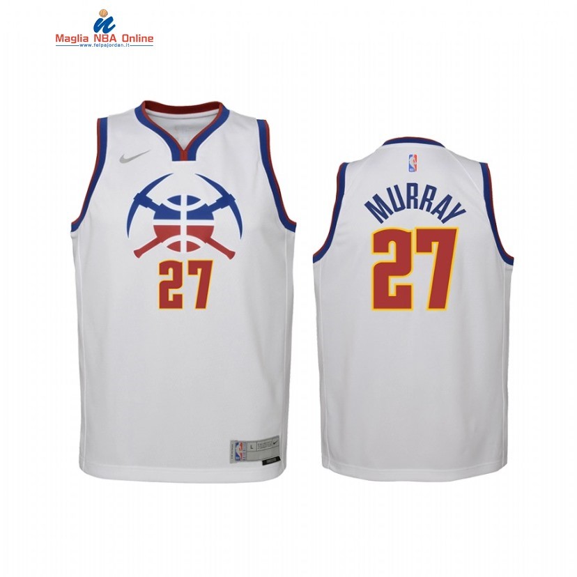 Maglia NBA Bambino Earned Edition Denve Nuggets #27 Jamal Murray Bianco 2021 Acquista