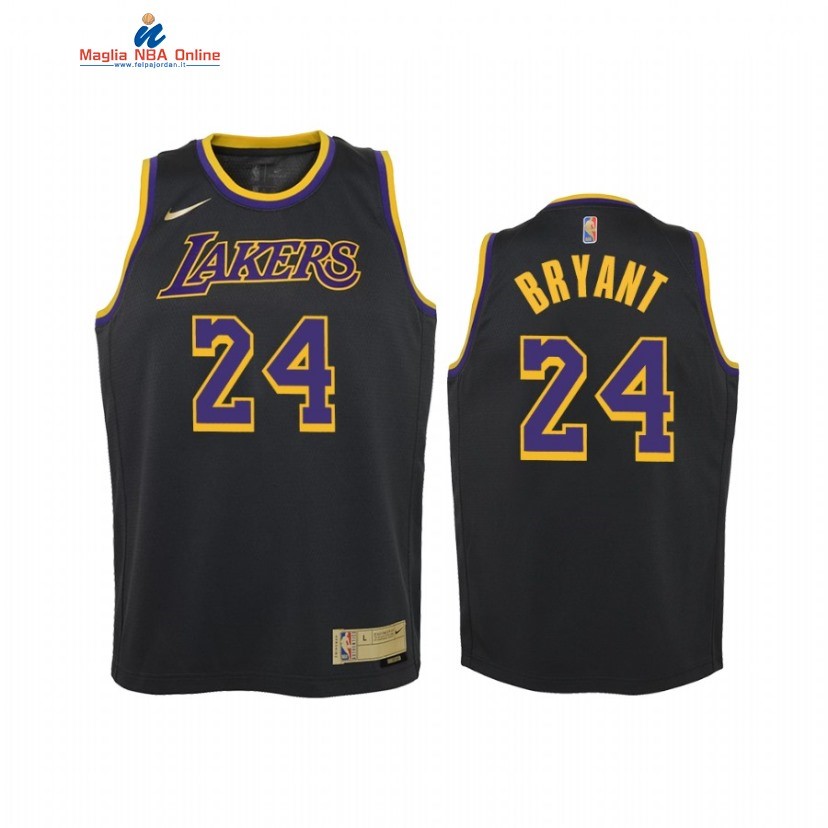 Maglia NBA Bambino Earned Edition Los Angeles Lakers #24 Kobe Bryant Nero 2021 Acquista