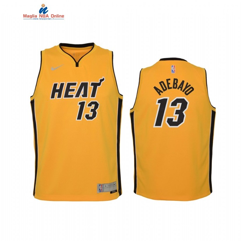 Maglia NBA Bambino Earned Edition Miami Heat #13 Bam Adebayo Giallo 2021 Acquista