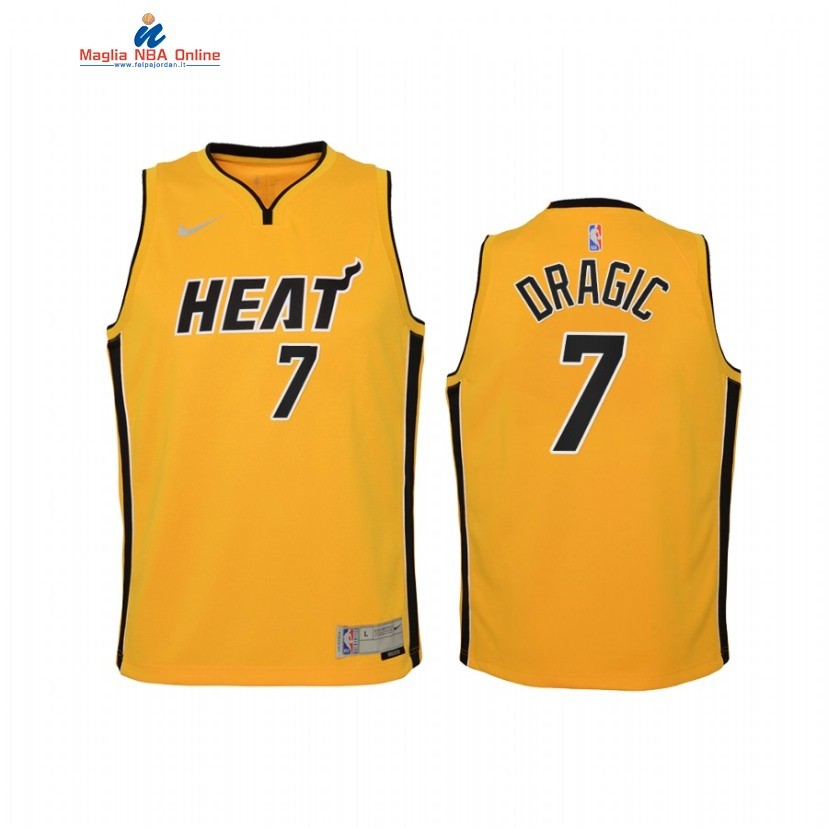 Maglia NBA Bambino Earned Edition Miami Heat #7 Goran Dragic Giallo 2021 Acquista