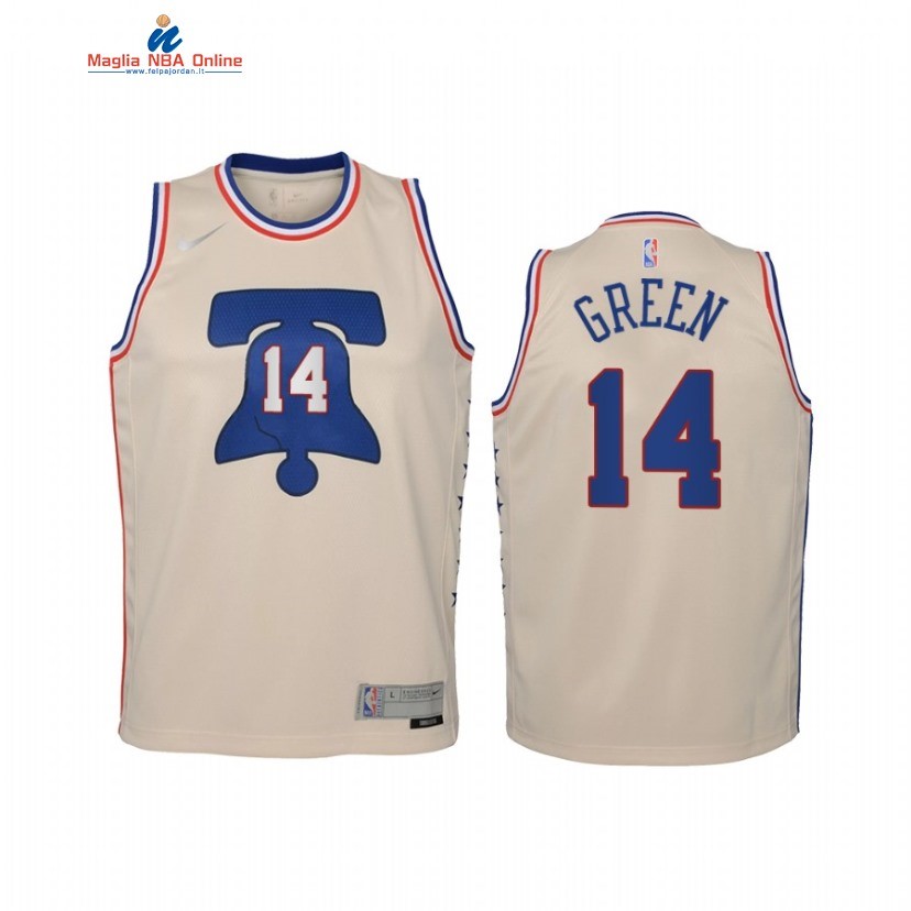 Maglia NBA Bambino Earned Edition Philadelphia Sixers #14 Danny Green Crema 2021 Acquista