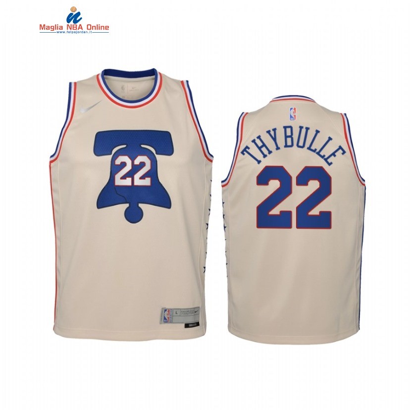 Maglia NBA Bambino Earned Edition Philadelphia Sixers #22 Matisse Thybulle Crema 2021 Acquista