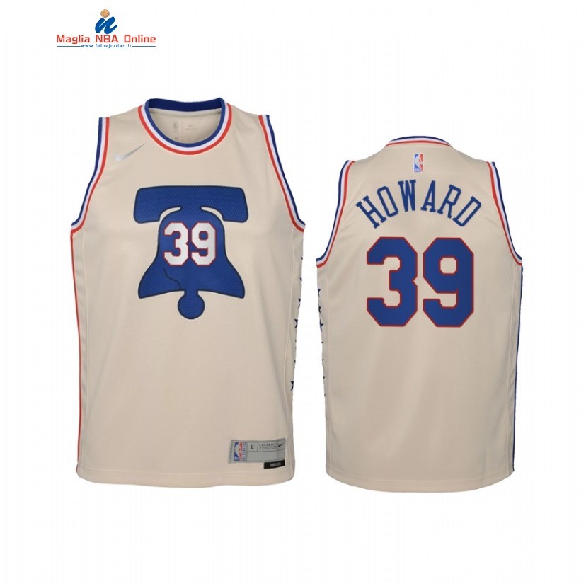 Maglia NBA Bambino Earned Edition Philadelphia Sixers #39 Dwight Howard Crema 2021 Acquista