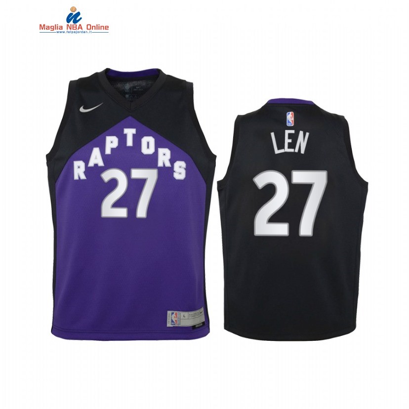 Maglia NBA Bambino Earned Edition Toronto Raptors #27 Alex Len Porpora 2021 Acquista