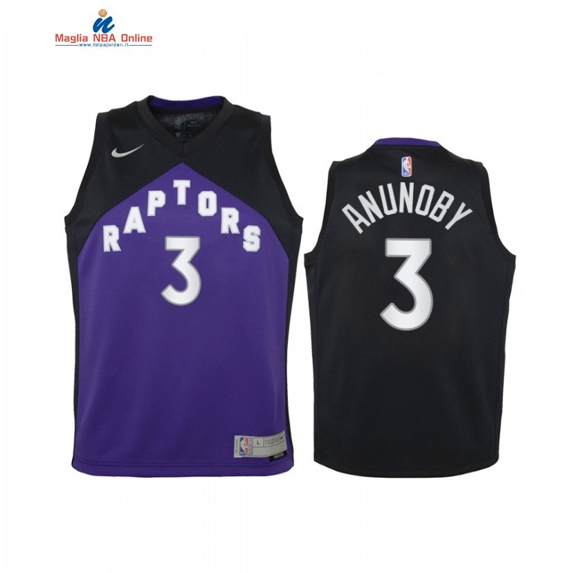 Maglia NBA Bambino Earned Edition Toronto Raptors #3 OG Anunoby Porpora 2021 Acquista