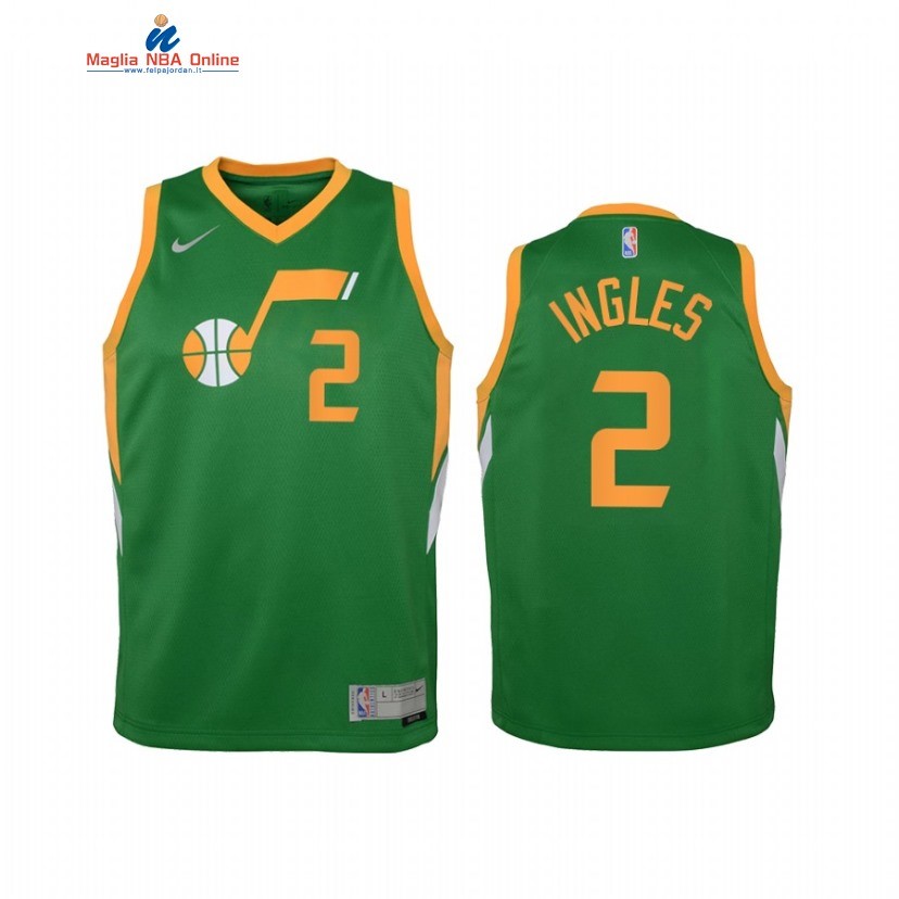 Maglia NBA Bambino Earned Edition Utah Jazz #2 Joe Ingles Verde 2021 Acquista