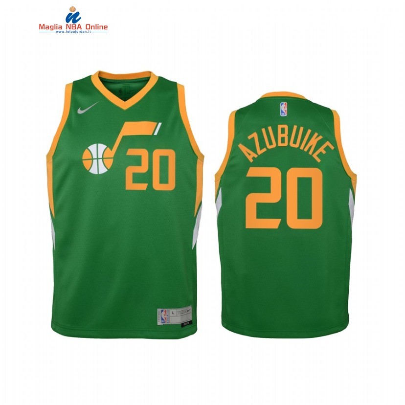 Maglia NBA Bambino Earned Edition Utah Jazz #20 Udoka Azubuike Verde 2021 Acquista
