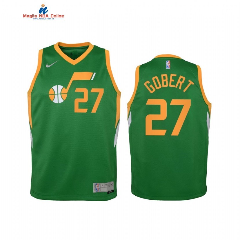 Maglia NBA Bambino Earned Edition Utah Jazz #27 Rudy Gobert Verde 2021 Acquista