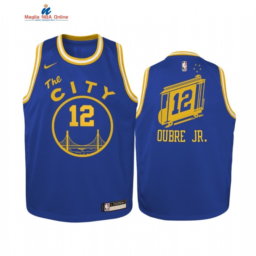 Maglia NBA Bambino Golden State Warriors #12 Kelly Oubre Jr. Blu Hardwood Classics 2020-21 Acquista