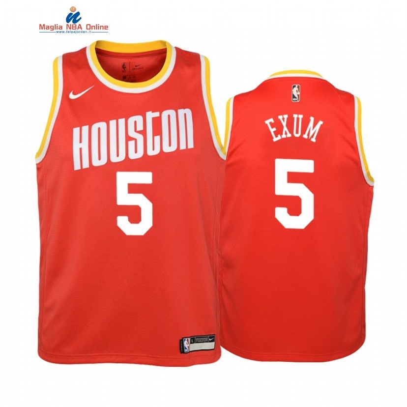 Maglia NBA Bambino Houston Rockets #5 Dante Exum Rosso 2021 Acquista