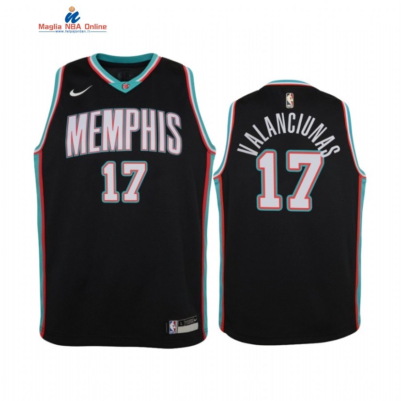 Maglia NBA Bambino Memphis Grizzlies #17 Jonas Valanciunas Nero Hardwood Classics 2020-21 Acquista