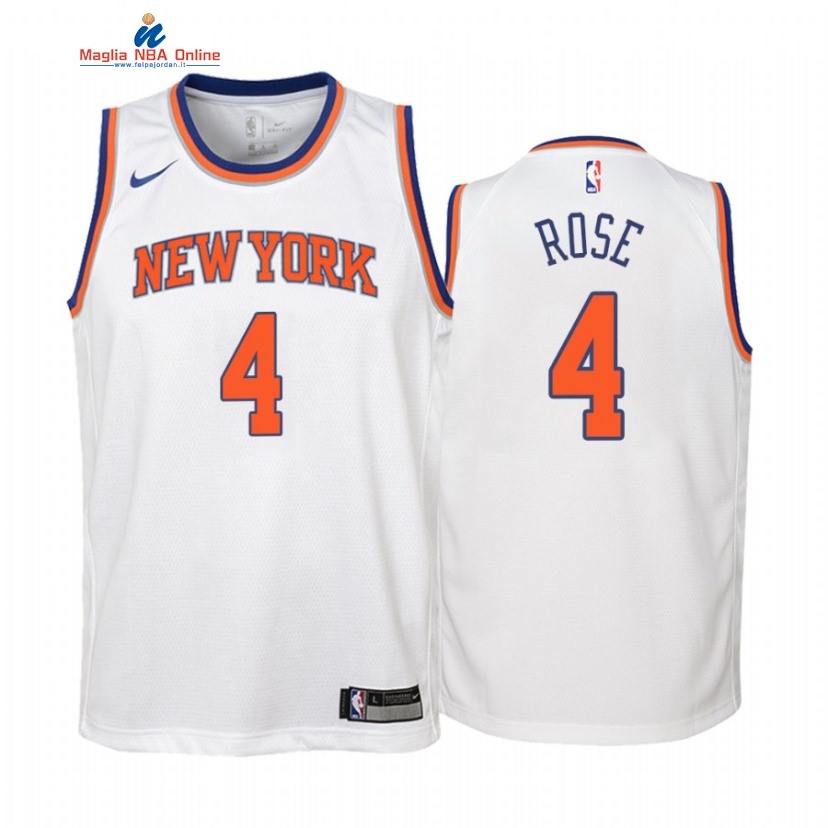 Maglia NBA Bambino New York Knicks #4 Derrick Rose Bianco Association 2020-21 Acquista