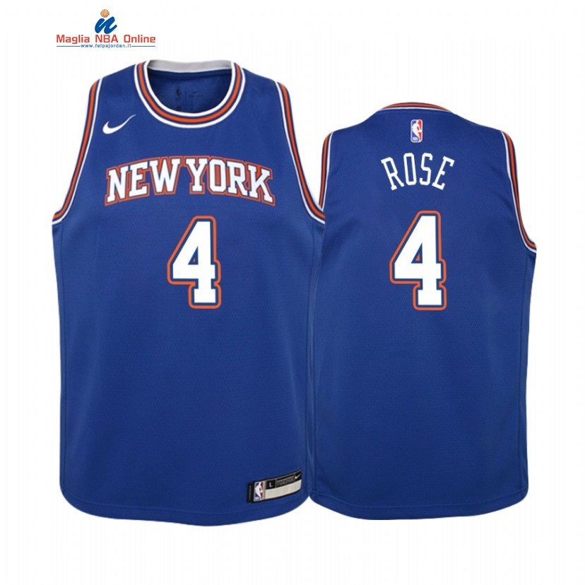 Maglia NBA Bambino New York Knicks #4 Derrick Rose Blu Statement 2020-21 Acquista
