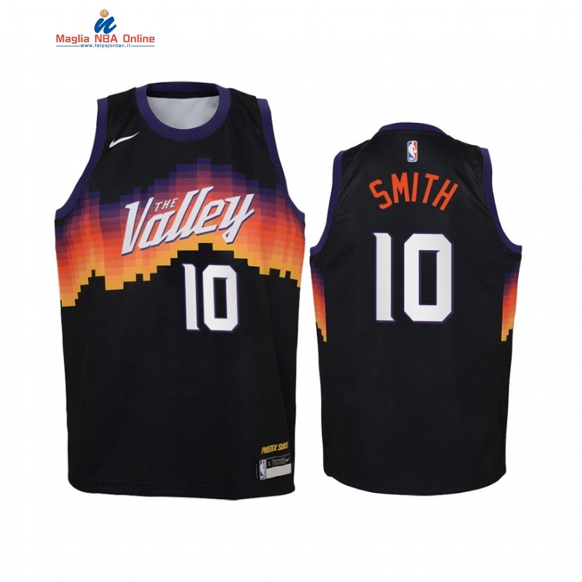Maglia NBA Bambino Phoenix Suns #10 Jalen Smith Nero Città 2020-21 Acquista
