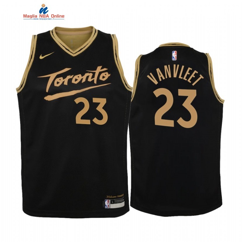 Maglia NBA Bambino Toronto Raptors #23 Fred VanVleet Nero Città 2021 Acquista