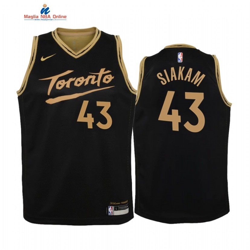 Maglia NBA Bambino Toronto Raptors #43 Pascal Siakam Nero Città 2021 Acquista