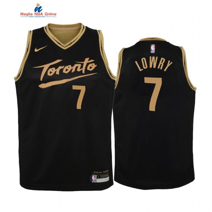 Maglia NBA Bambino Toronto Raptors #7 Kyle Lowry Nero Città 2021 Acquista