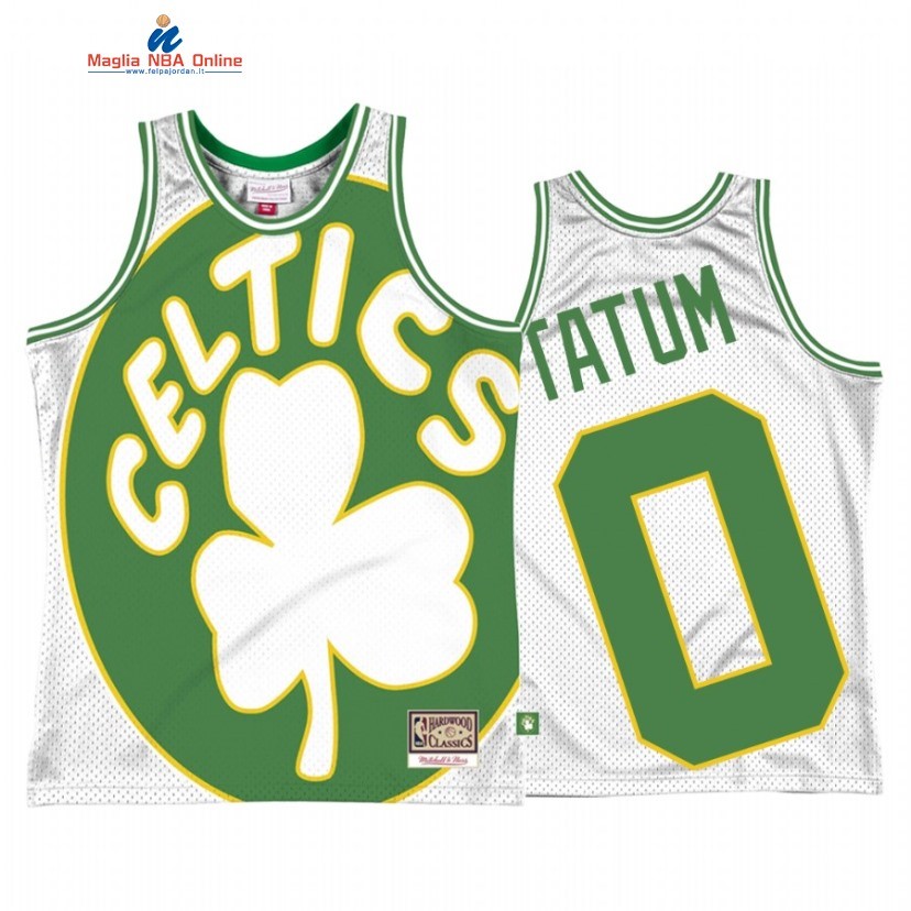 Maglia NBA Boston Celtics #0 Jayson Tatum Big Face 2 Bianco Hardwood Classics Acquista