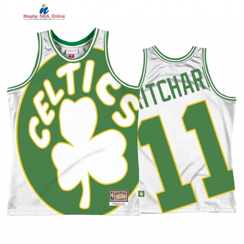 Maglia NBA Boston Celtics #11 Payton Pritchard Big Face 2 Bianco Hardwood Classics Acquista