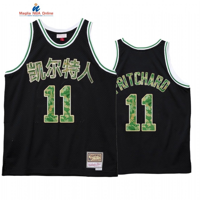 Maglia NBA Boston Celtics #11 Payton Pritchard CNY Nero Hardwood Classics 2021 Acquista