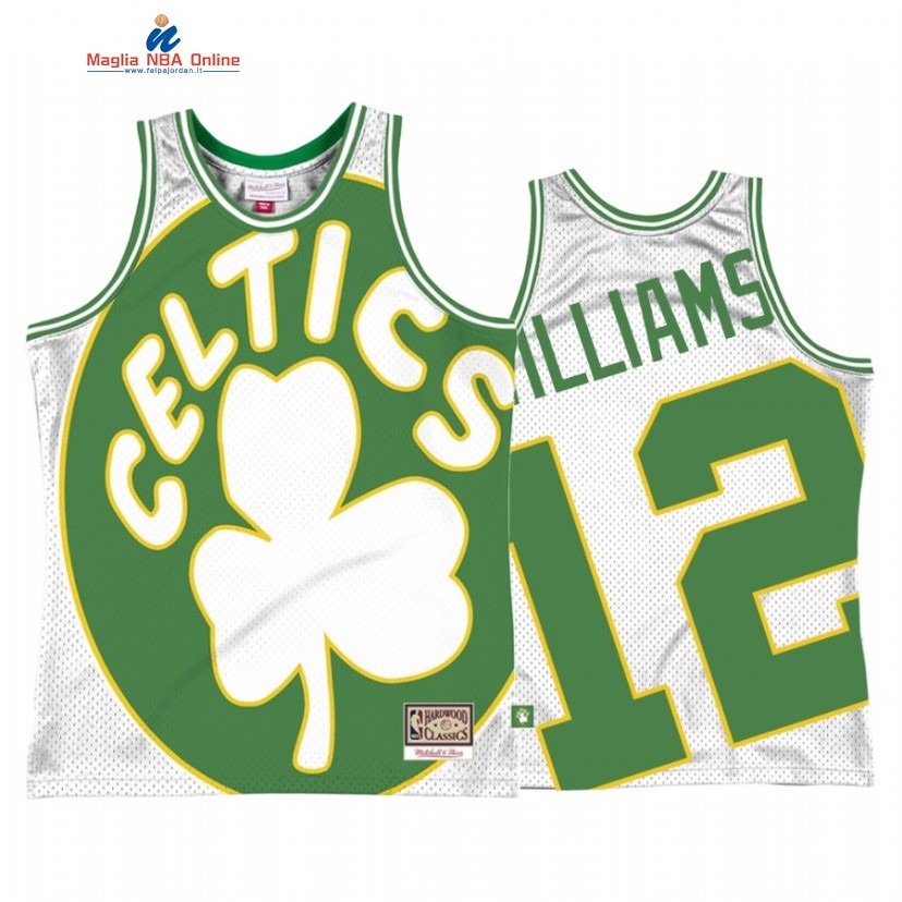 Maglia NBA Boston Celtics #12 Grant Williams Big Face 2 Bianco Hardwood Classics Acquista